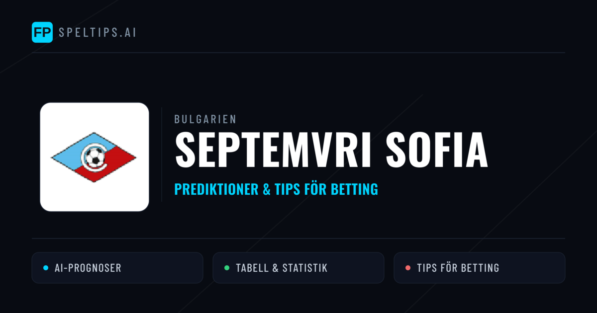 Septemvri Sofia Prognoser & Statistik