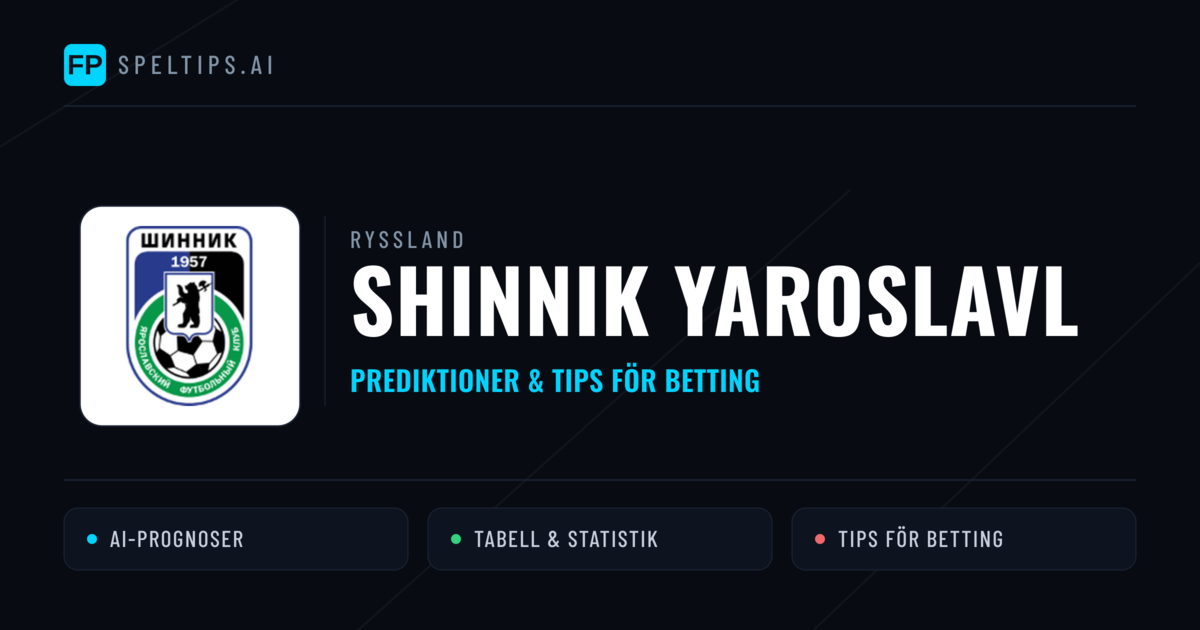 Shinnik Yaroslavl Prognoser & Statistik