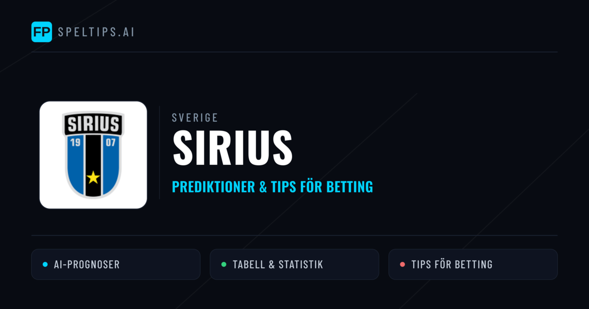 Sirius Prognoser & Statistik