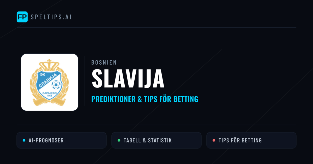 Slavija Prognoser & Statistik