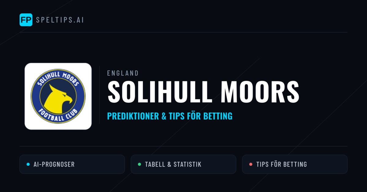 Solihull Moors Prognoser & Statistik