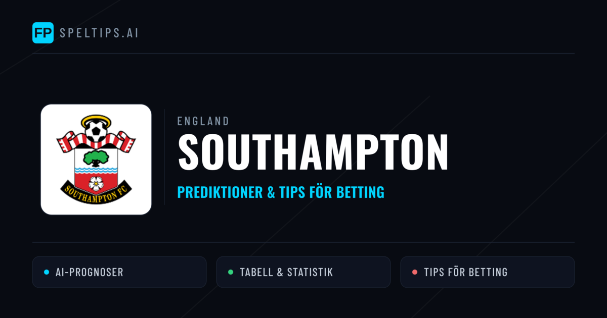 Southampton Prognoser & Statistik