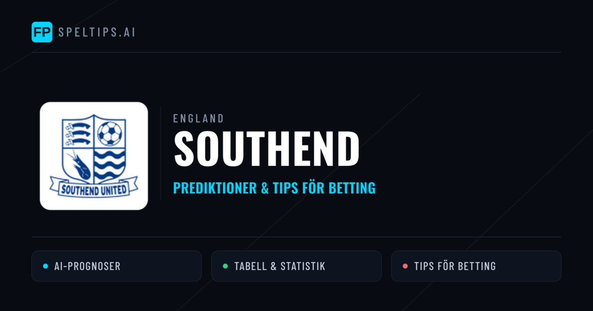 Southend Prognoser & Statistik