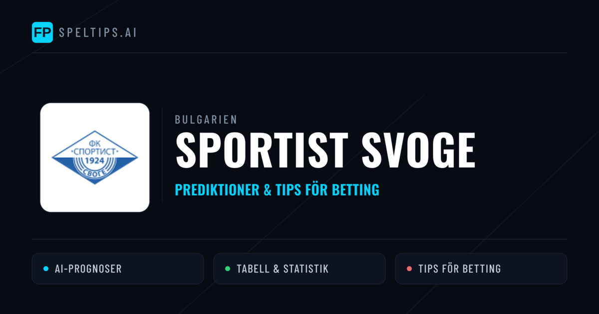 Sportist Svoge Prognoser & Statistik