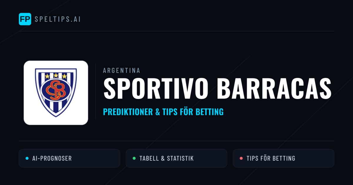 Sportivo Barracas Prognoser & Statistik