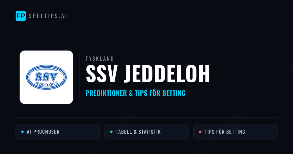 SSV Jeddeloh Prognoser & Statistik
