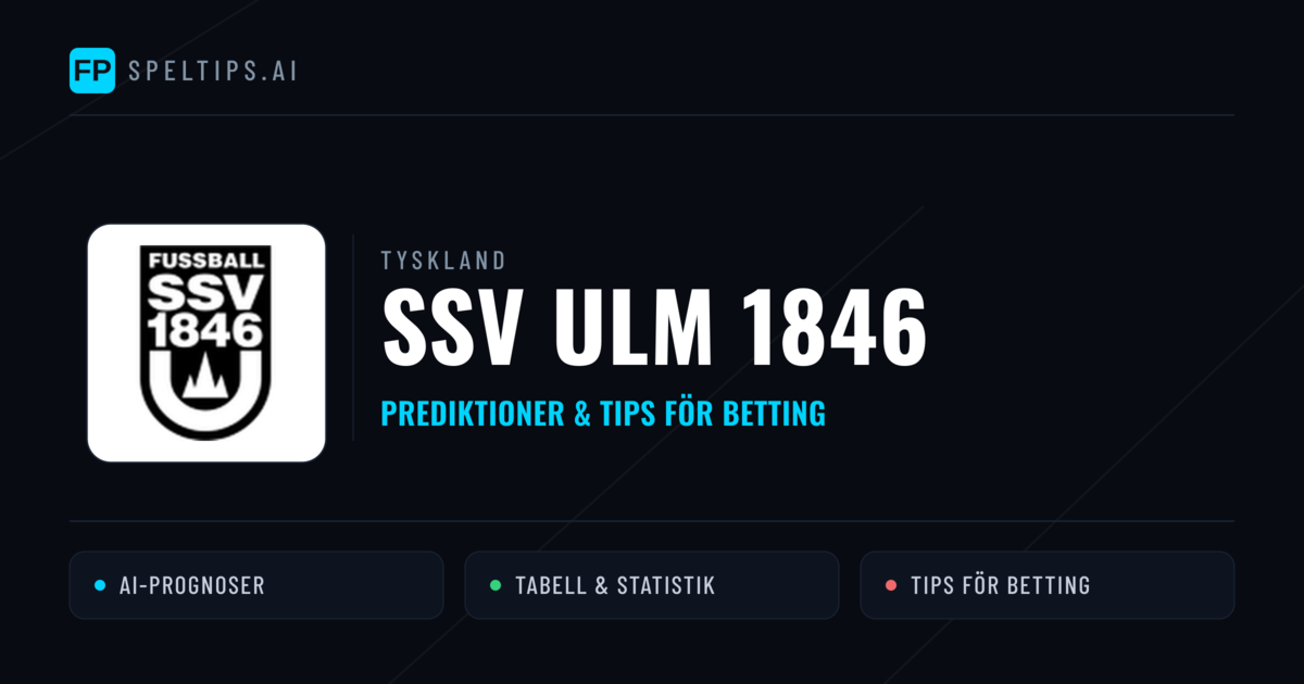 SSV Ulm 1846 Prognoser & Statistik