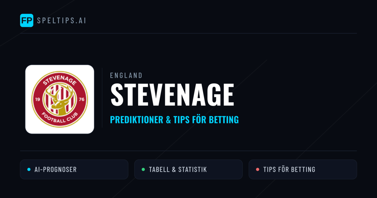 Stevenage Prognoser & Statistik