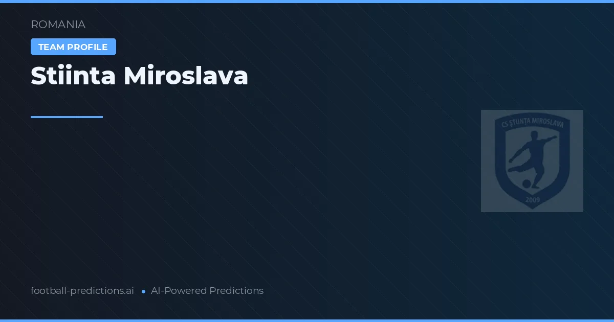 Stiinta Miroslava Prognoser & Statistik