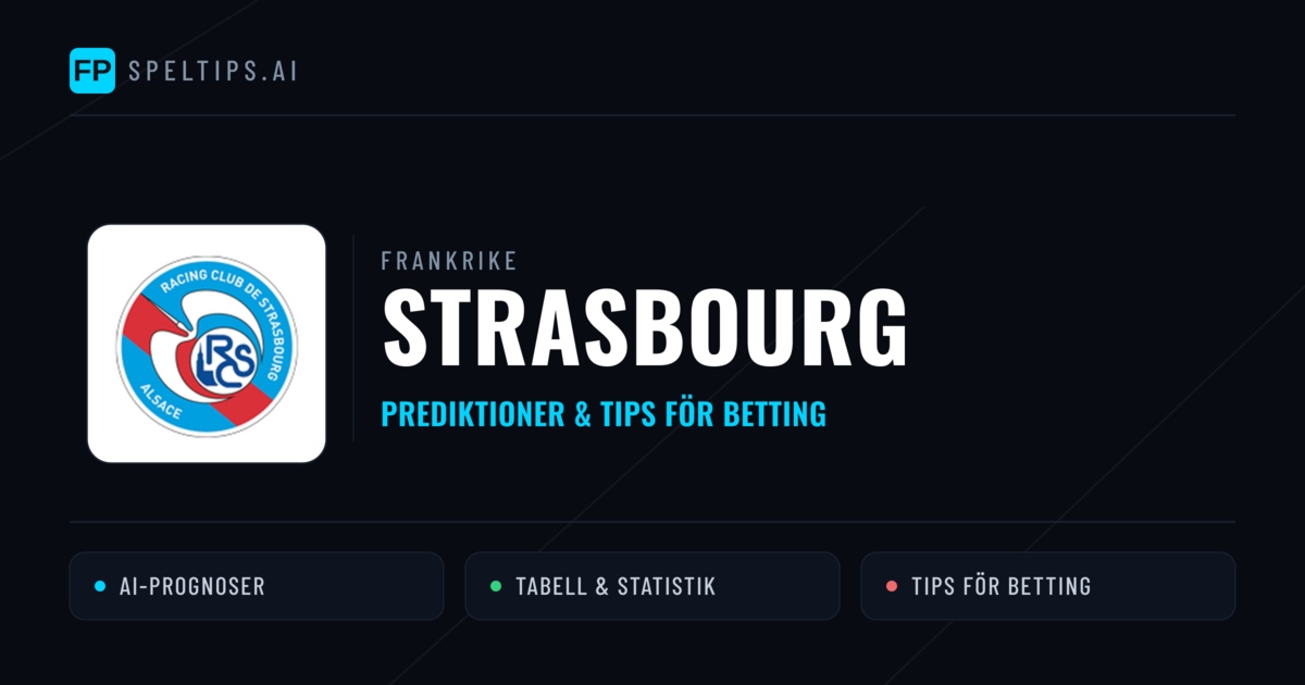 Strasbourg Prognoser & Statistik