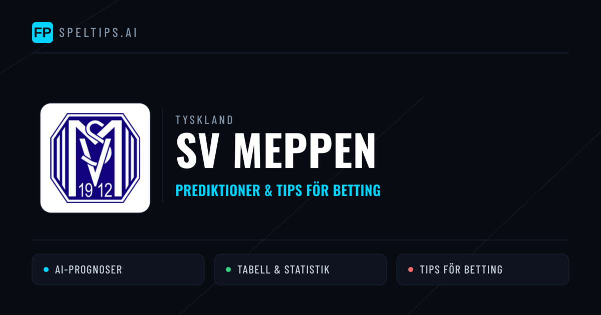 SV Meppen Prognoser & Statistik