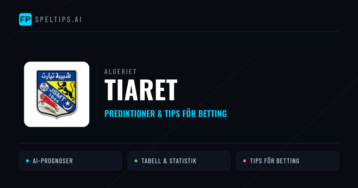 Tiaret Prognoser & Statistik