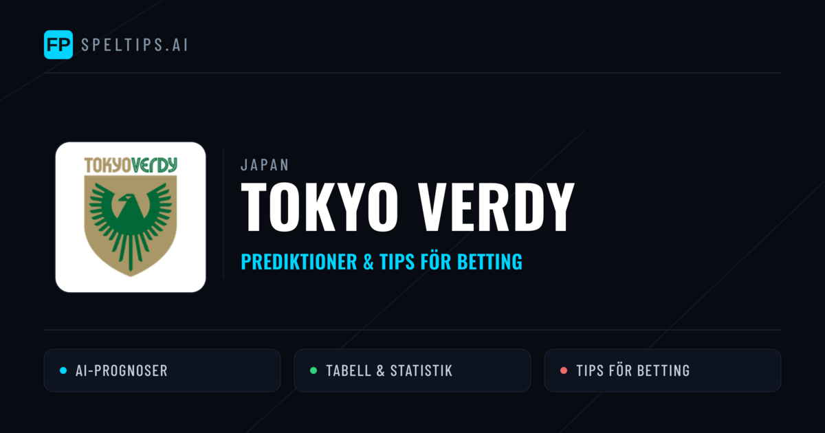 Tokyo Verdy Prognoser & Statistik