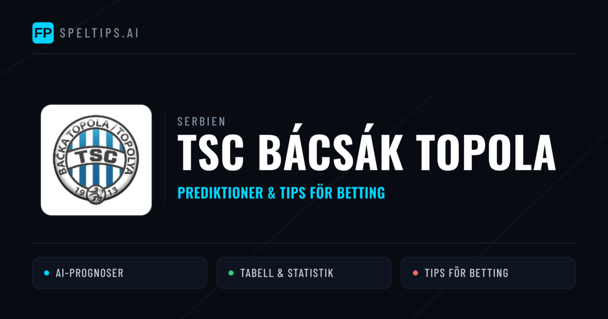TSC Bácsák Topola Prognoser & Statistik
