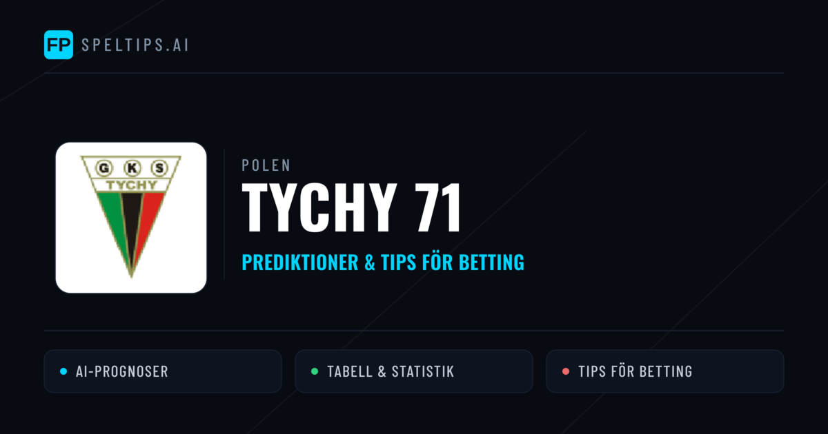 Tychy 71 Prognoser & Statistik