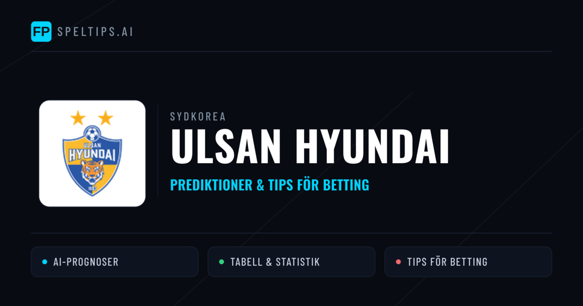 Ulsan Hyundai Prognoser & Statistik