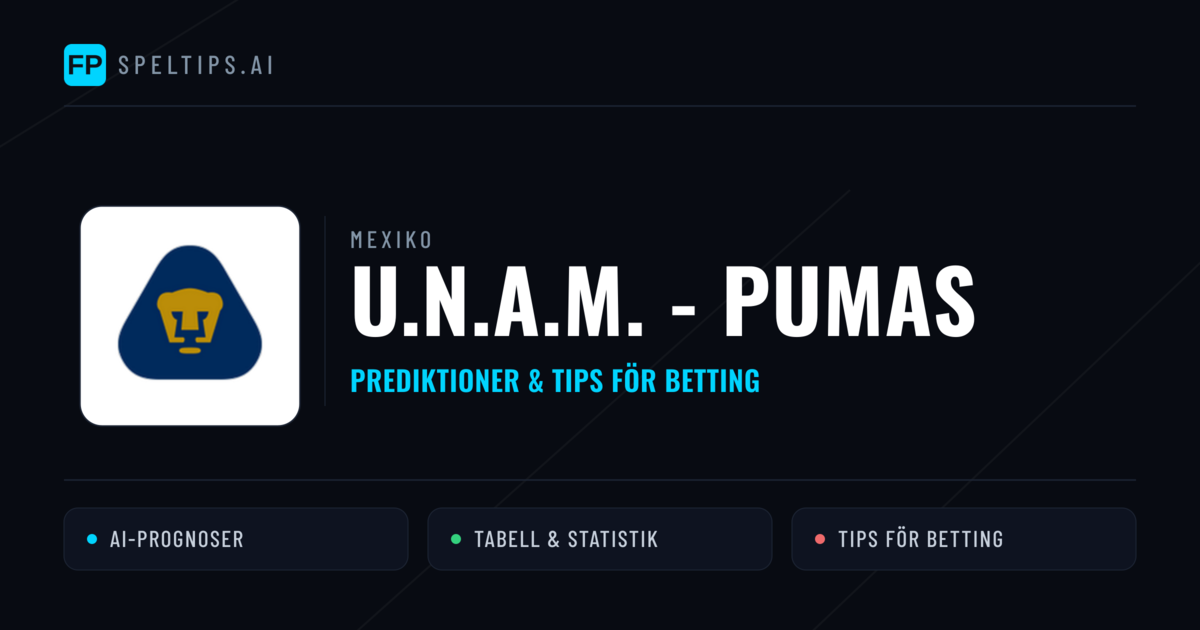 U.N.A.M. - Pumas Prognoser & Statistik