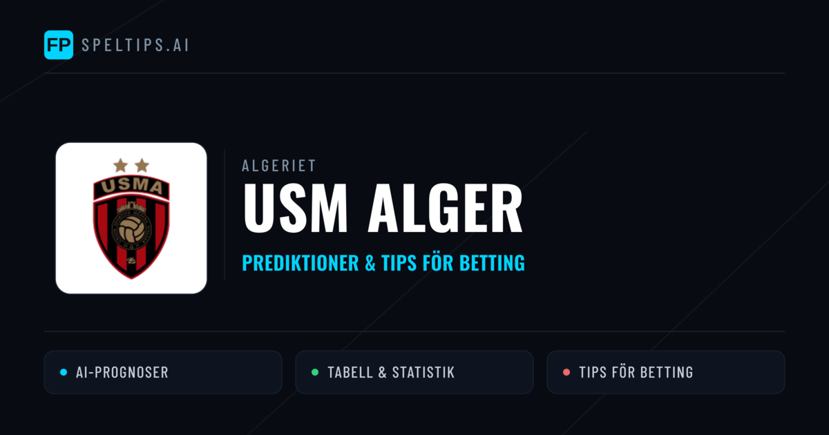 USM Alger Prognoser & Statistik