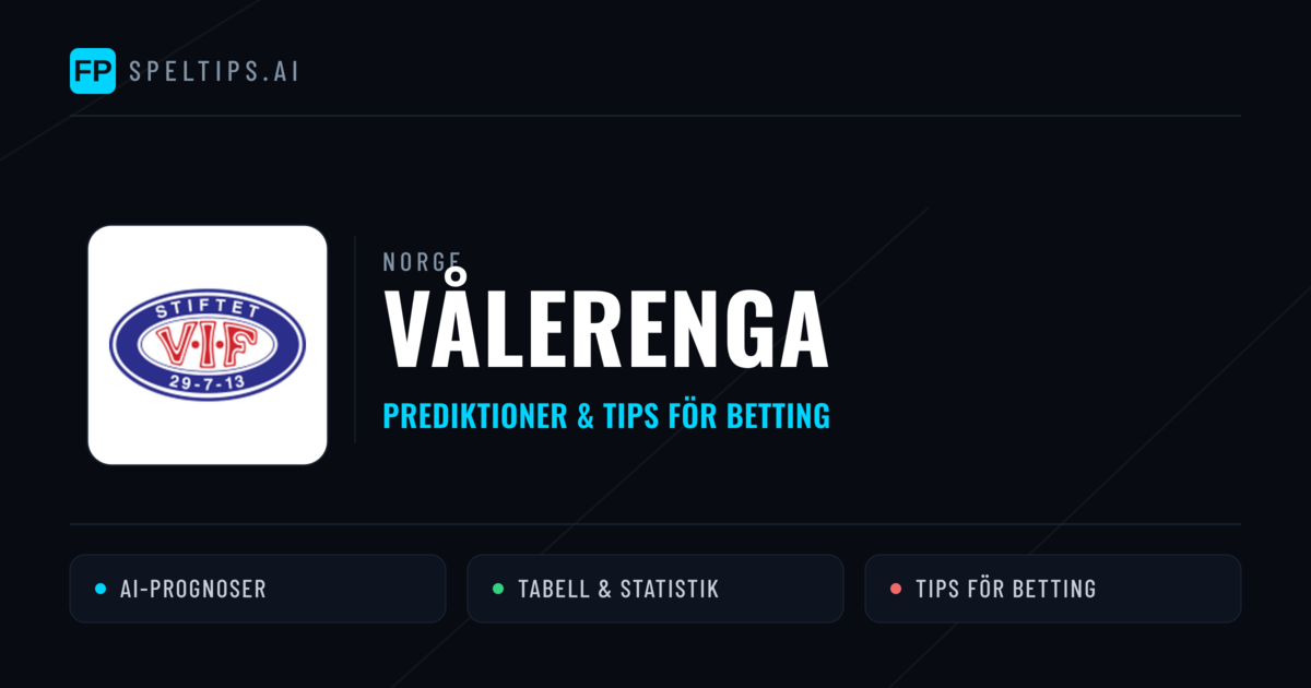 Vålerenga Prognoser & Statistik