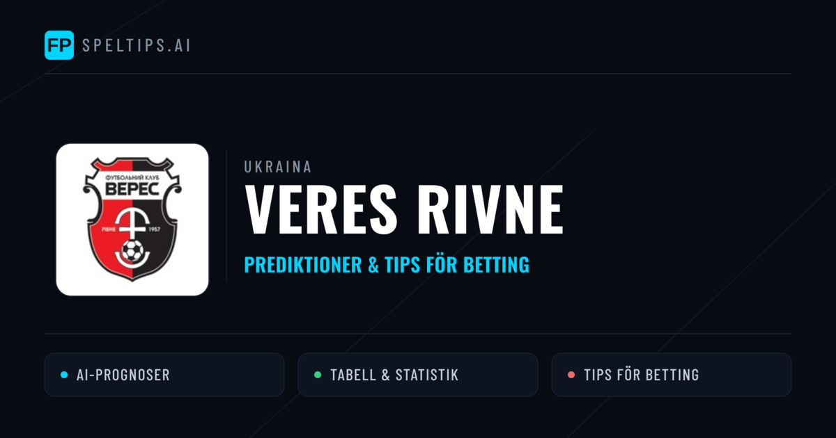Veres Rivne Prognoser & Statistik