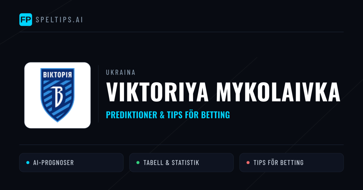 Viktoriya Mykolaivka Prognoser & Statistik