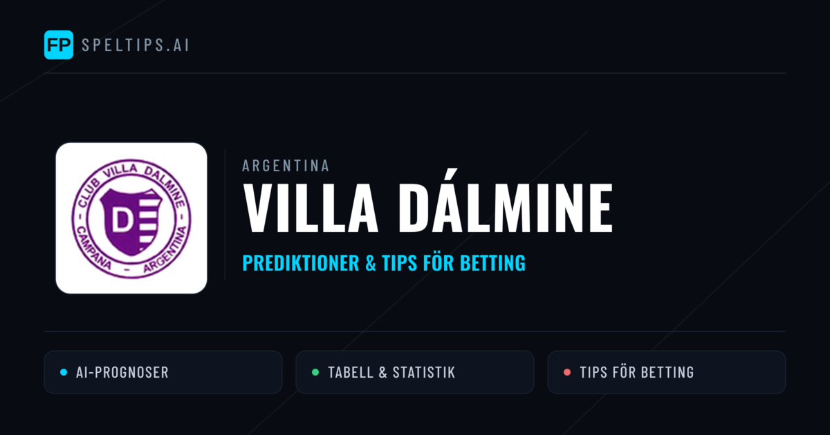 Villa Dálmine Prognoser & Statistik