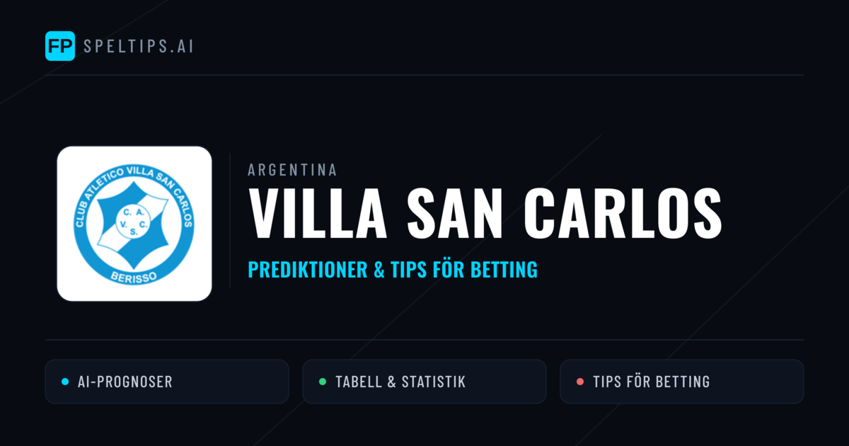 Villa San Carlos Prognoser & Statistik