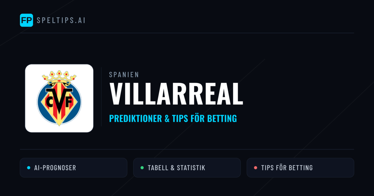 Villarreal Prognoser & Statistik