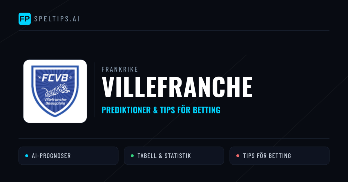 Villefranche Prognoser & Statistik