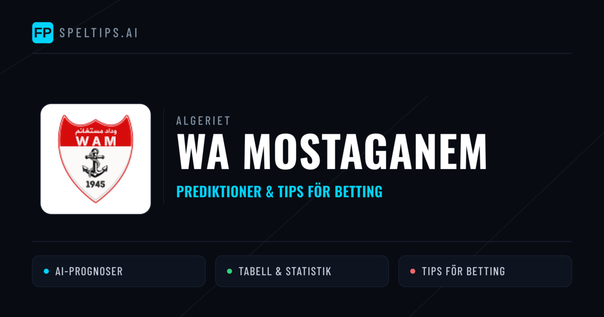 WA Mostaganem Prognoser & Statistik