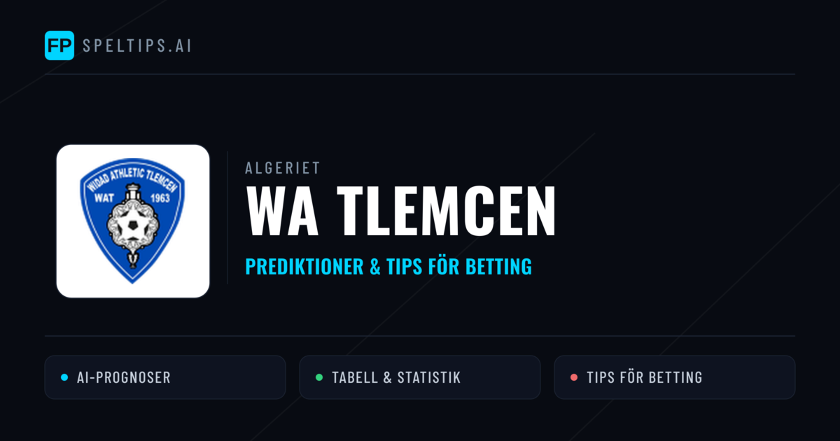 WA Tlemcen Prognoser & Statistik