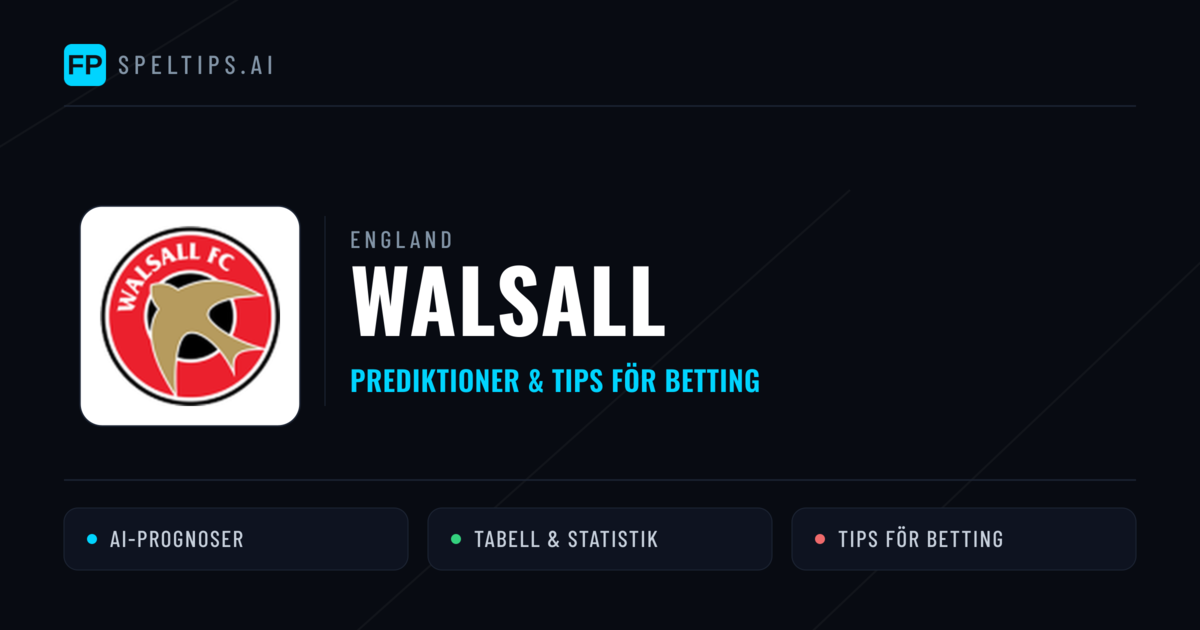 Walsall Prognoser & Statistik
