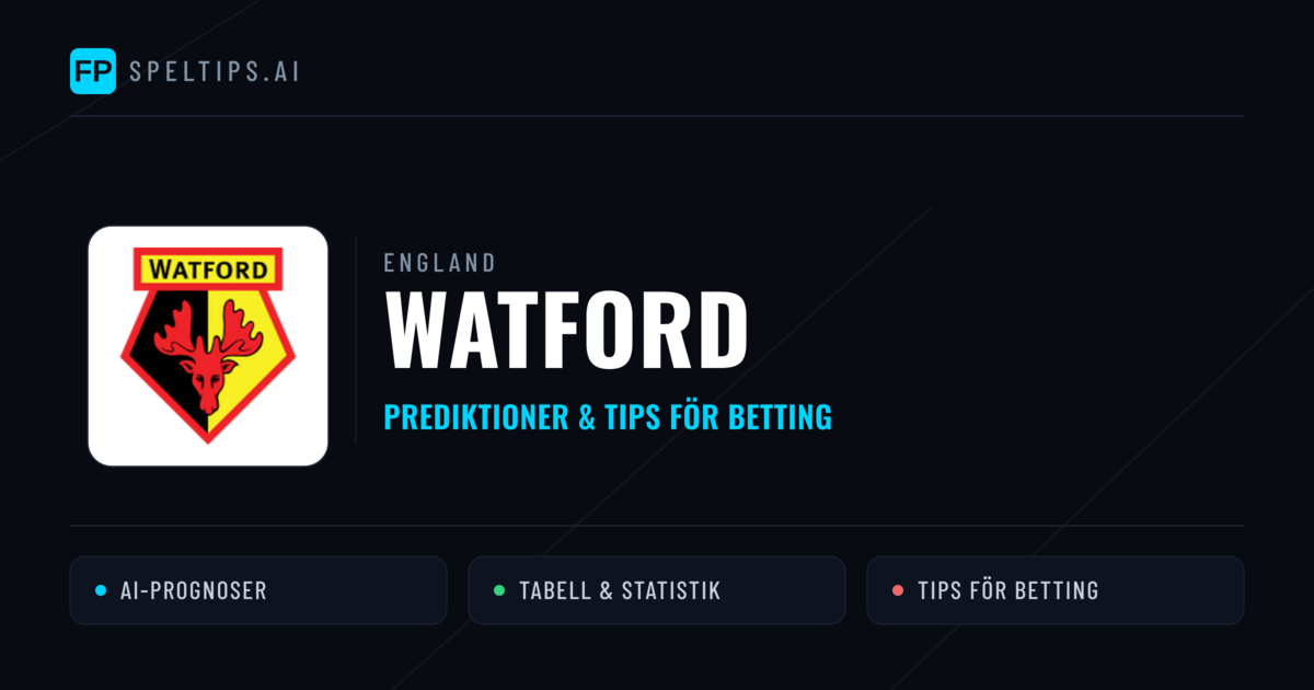 Watford Prognoser & Statistik