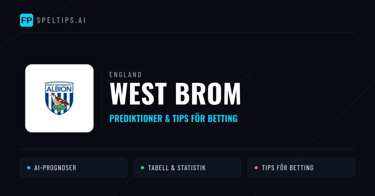 West Brom Prognoser & Statistik