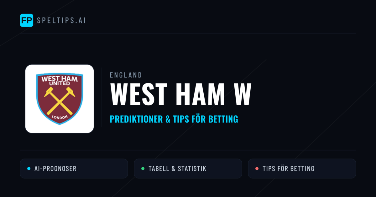 West Ham W Prognoser & Statistik