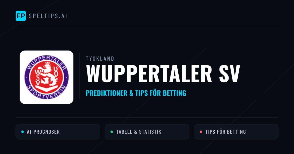 Wuppertaler SV Prognoser & Statistik