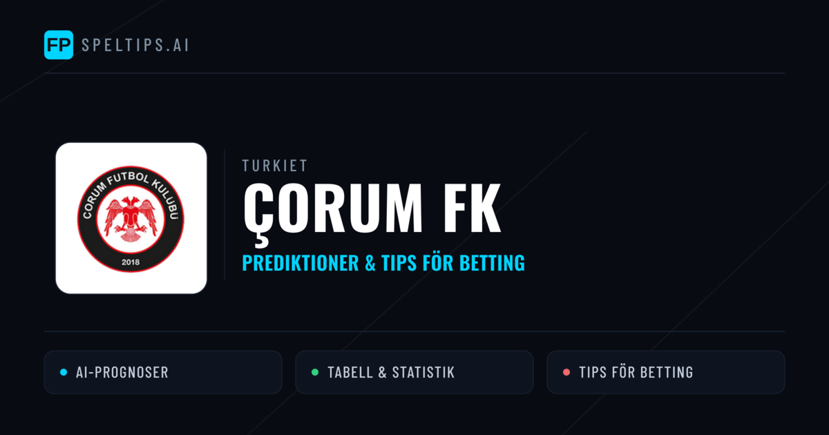 Çorum FK Prognoser & Statistik