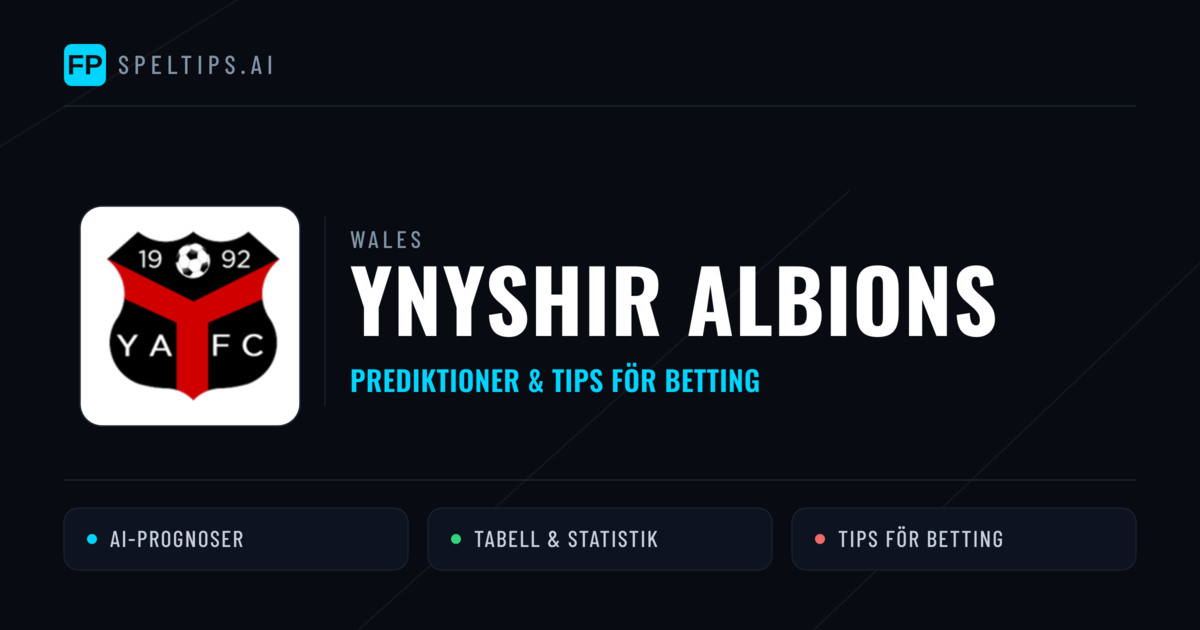 Ynyshir Albions Prognoser & Statistik