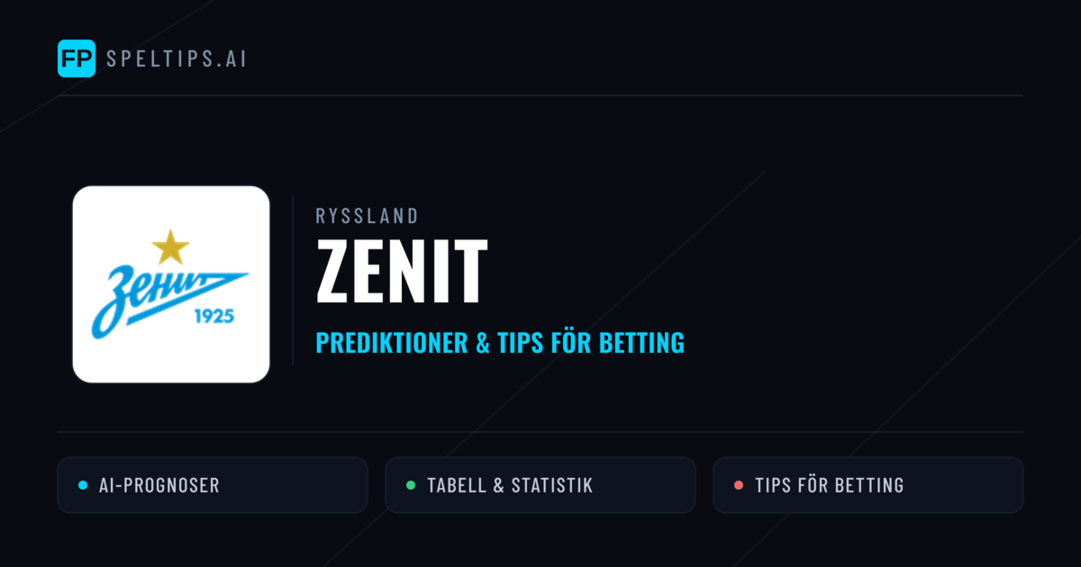 Zenit Prognoser & Statistik