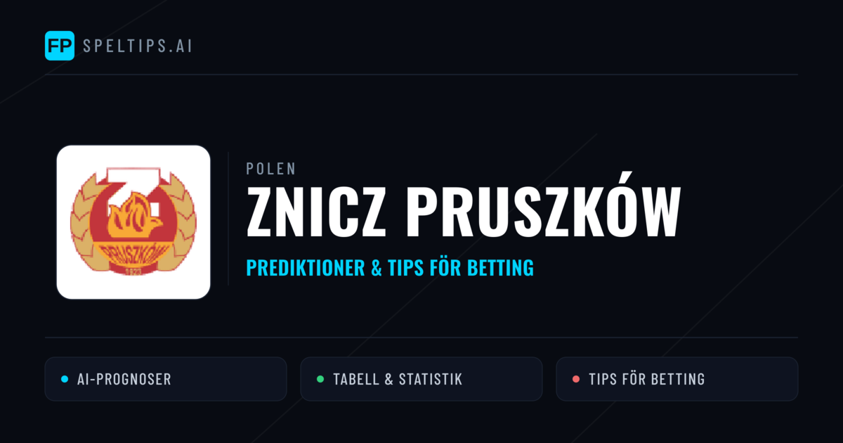 Znicz Pruszków Prognoser & Statistik