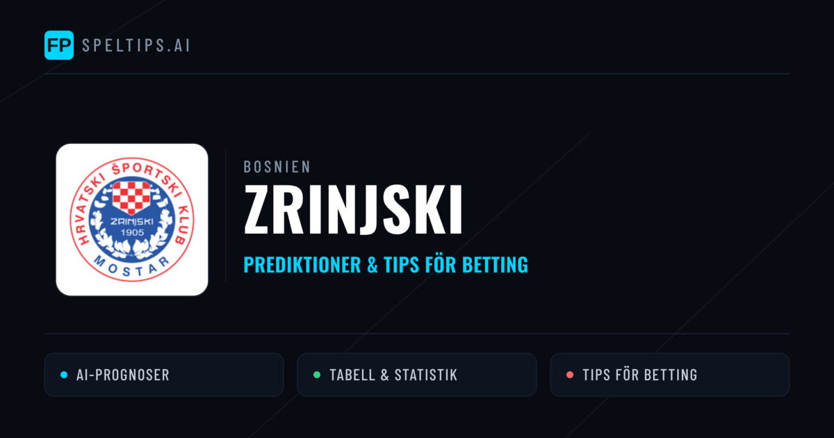 Zrinjski Prognoser & Statistik